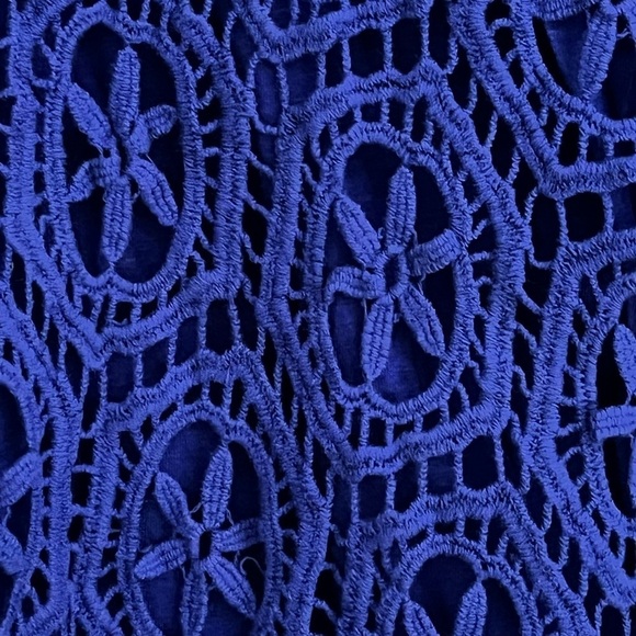 ELLA Moss Anthropologie High low Crochet Lace Electric Blue Skirt S Grannycore - Picture 5 of 13